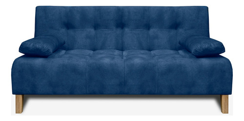 Sofacama Leroy 3 Posiciones Tela Azul Diseño De La Tela Tela Tipo Piel De Durazno