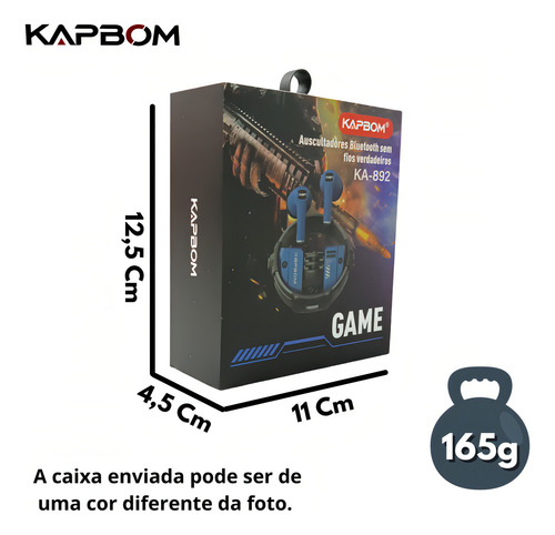 Fone De Ouvido Bluetooth Kapbom Ka-892 Cor Azul
