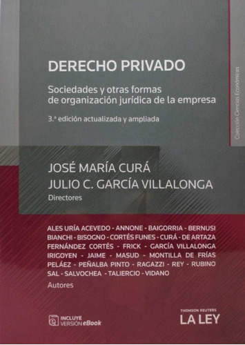 Derecho Privado / Curá - García Villalonga - Ultima Edición!