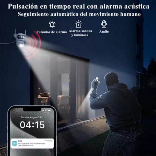 Anbolm Cámaras De Seguridad Wifi Para Exterior 360° Con Tres Lentes - Visión Panorámica, Conexión Estable, Resistente Al Clima Y Ideal Para Monitoreo Completo De Tu Hogar O Negocio