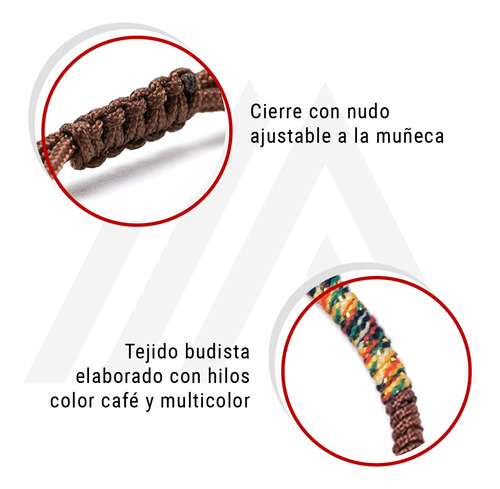Imagen 7 de 10 de Pulsera Tibetana Budista Unisex Protección Y Energía