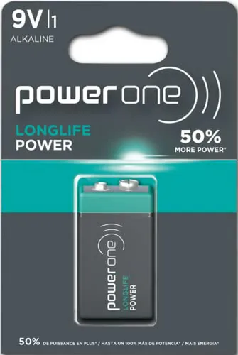 Batería Alcalina Power One Longlife 9v, Larga Duración Y 5 A