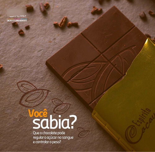 Chocolate 85% Cacau Espírito Cacau 80g Vegano Orgânico