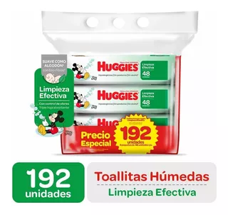 Pack Toallitas Húmedas Huggies Active Fresh 192 Unid