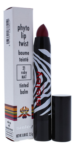 Lápiz Labial Sisley Phyto Lip Twist 21 Ruby Mat Para Mujer,