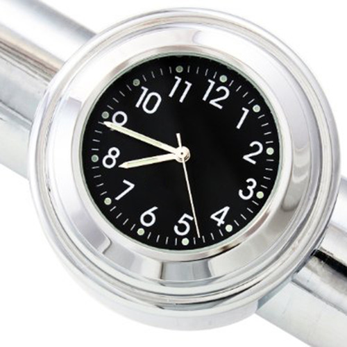 7/8 \ 1 \ Manillar De La Motocicleta Del Cromo Reloj De De