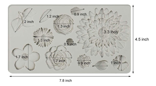 Hoja De Flor Molde De Silicona Fondant Para Torta Decoración