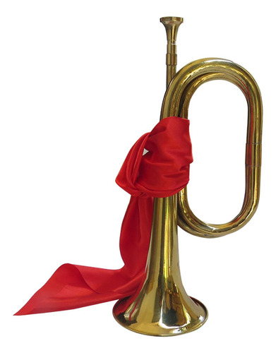 Trompeta De Caballería De Latón Con Tela Roja Para