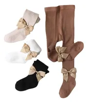Comprar Mallas For Bebé Y Niña, Mallas De Punto De Cable Con Lazo