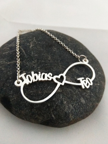 Dije Infinito Con Nombres Plata925 +cadena De Regalo!!