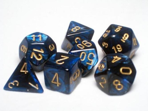 Chessex: Scarab: Royal Blue/gold 7 Die Set