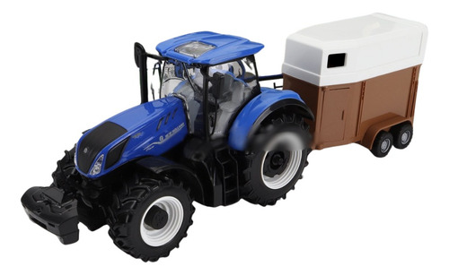 1:32 New Holland Tractor Metal T7.315 Con Remolque Bburago Azul