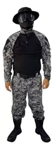 Uniforme Táctico Militar Pixelado Gris Guardia Nacional 