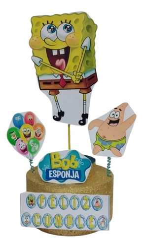 Bob Esponja Adorno Combo Cumpleaños Cotillón Chirimbolos 