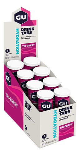 Tabletas De Electrolito Hidratante Gu Tri-berry 96 Und