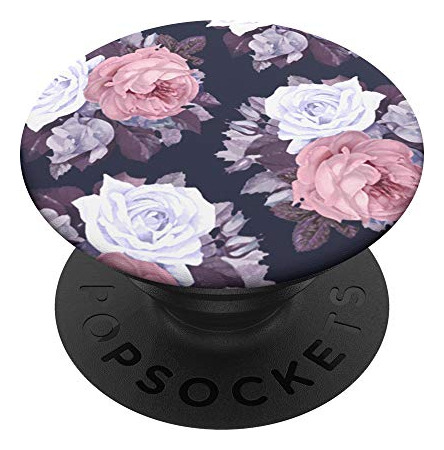 Pop Socket Con Estampado Floral Blanco, Rosa Y Morado Sobre