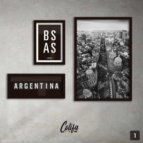 Set Cuadros Buenos Aires X3 - Ciudades Del Mundo #1