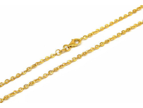 Corrente Feminina Bailarina Em Ouro 18k 50cm 2mm Cor Amarelo