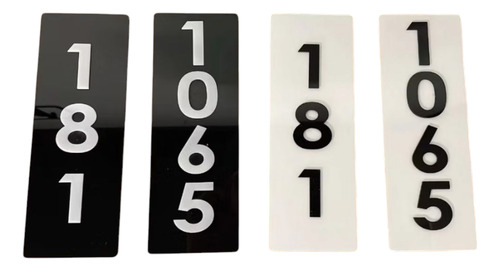 Placa Endereço Acrílico Adesivo-número Residêncial. 25x10. Preto Ou Branco
