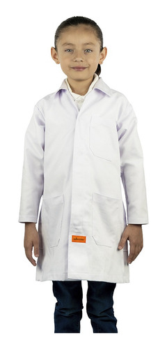 Imagen 6 de 8 de Bata De Laboratorio Blanca Niño Infantil 100% Algodón 4 A 16