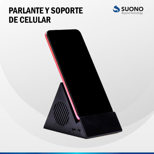 Parlante Soporte De Celular Inalámbrico Bluetooth Color Negro