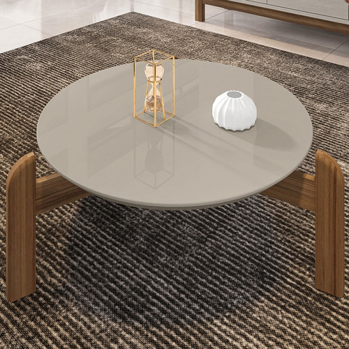 Mesa De Centro Lizz Off White/cedro - Casa D Cor Bege