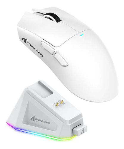 Mouse Gamer Sem Fio 2.4g Attack Shark 22000dpi Paw3311 X11 Cor Branco