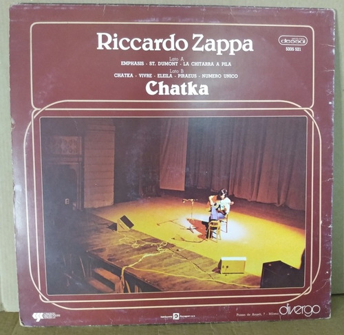 Lp Riccardo Zappa Chatka Imp Italia 1978 Jazz Rock (Usado)