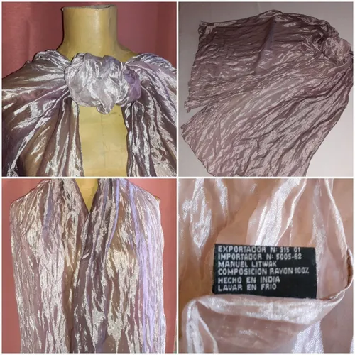 Chalina Nude Tornasolada.cien % Rayon De La India.medidas. (Usado)