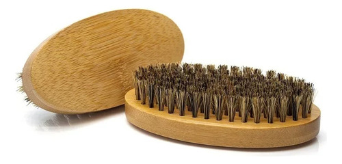 Escova Oval para Palma Cepillo Barba Remove Cabelo Barbearia Madeira