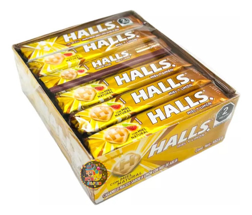 Halls Pastillas Caramelo Macizo Sabor Miel Paquete 12 Pz