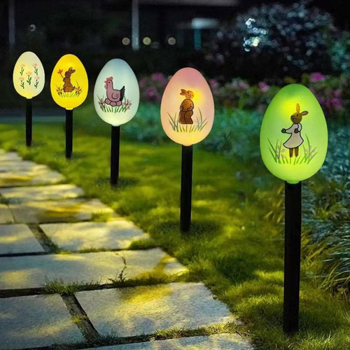 Luces Solares Led De Pascua Clásicas Pintadas Con Huevos De