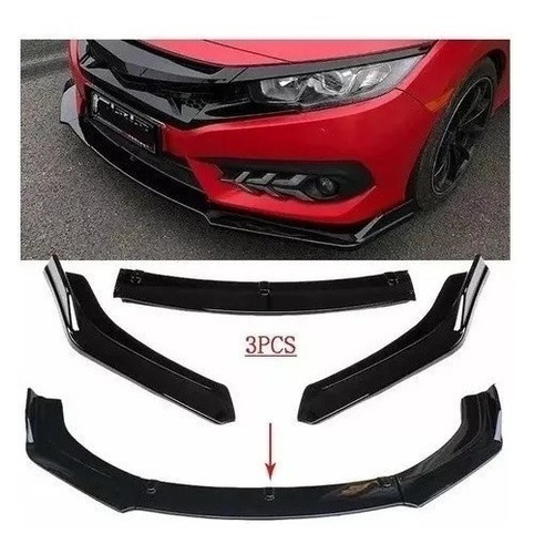 Lip Aleron Spoiler Dela 3 Pzs Negro Piano Honda Accord S2000