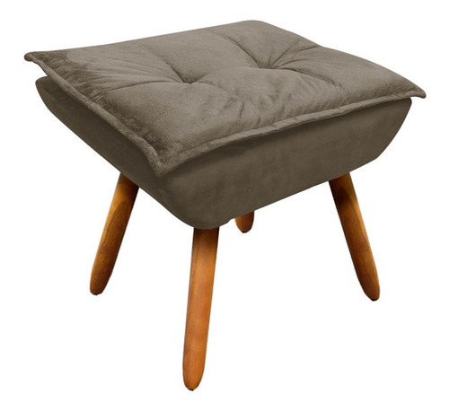 Poltrona Opala Com Puff Opala Suede - D'rossi Cor Marrom rato