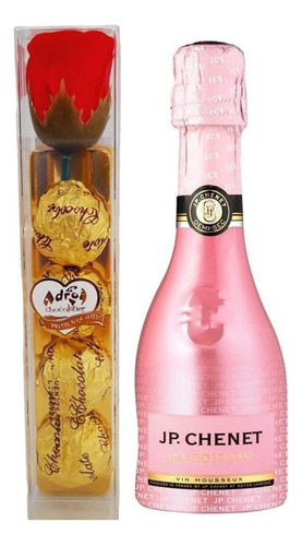 Combo Regalo Mujer Especial Jp Chenet 200ml + Rosa Chocolate