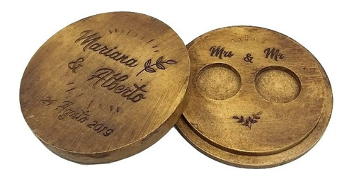 Caja De Madera Personalizada Anillos Compromiso Art1063