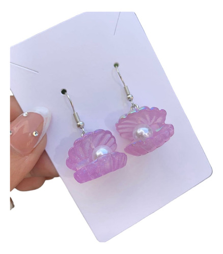 Aretes De Concha Con Perla Moda Coreana Kawaii