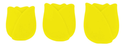 3 Fundas Portátiles De Silicona Para Brochas De Amarillo