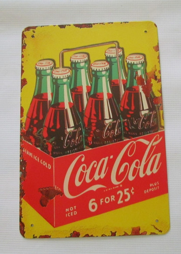 Cartel Poster Anuncio Placa Coca Cola Vintage Decoracion Bar