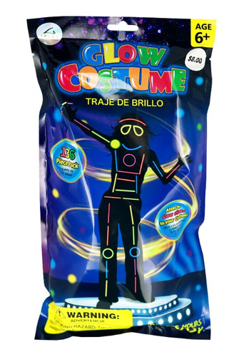 Traje Neón Pack X136 Pc Glowstick Hora Loca Manillas Disfraz