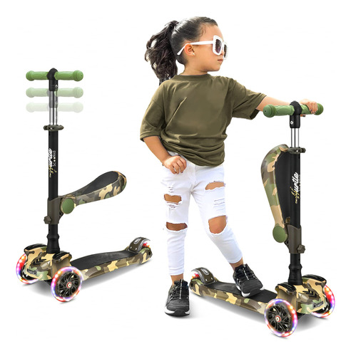 Hurtle 9 Wheeled Scooter Para Niños - Stand & Cruise Child/