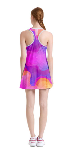 Imagem 4 de 6 de Vestido Beach Tennis C/ Shorts Roxo Colorido Beachwear