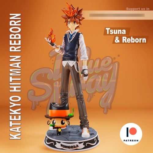 Archivo Stl Impresión 3d - Reborn - Tsuna Sawada - Blue Spra