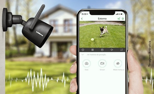 Câmera Ip Mibo Im5 Sc Wi-fi Full Hd Black Intelbras