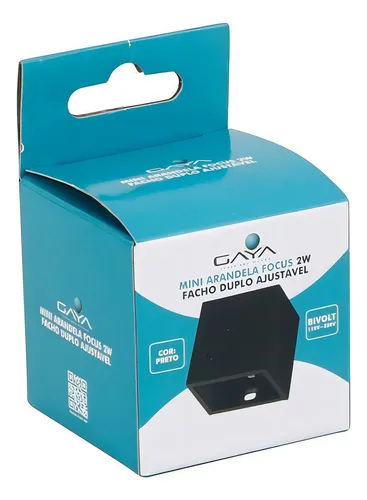 Mini Arandela Focus Preta 3000k 2w 150l Gaya