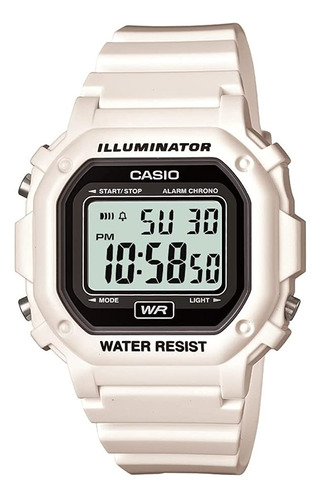 Casio Unisex F-108whc-7acf Reloj De Banda De Resina Blanca C