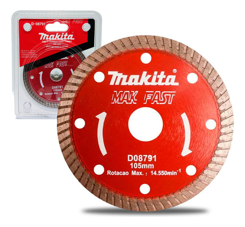 Kit 5 Disco De Corte Diamantado Turbo 105mm Original Makita