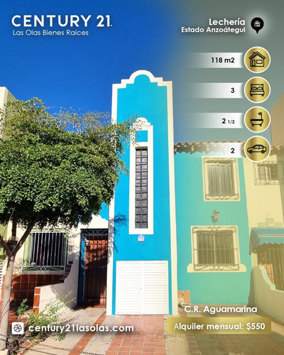 Imagen 2 de 10 de Townhouse En Alquiler En Cr Aguamarina, Lecheria. Anzoategui.