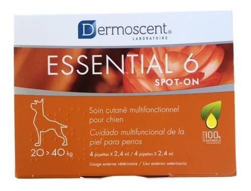 Essential 6 Spot-on Perros 20 A 40 Kg Ácidos Grasos Tópico