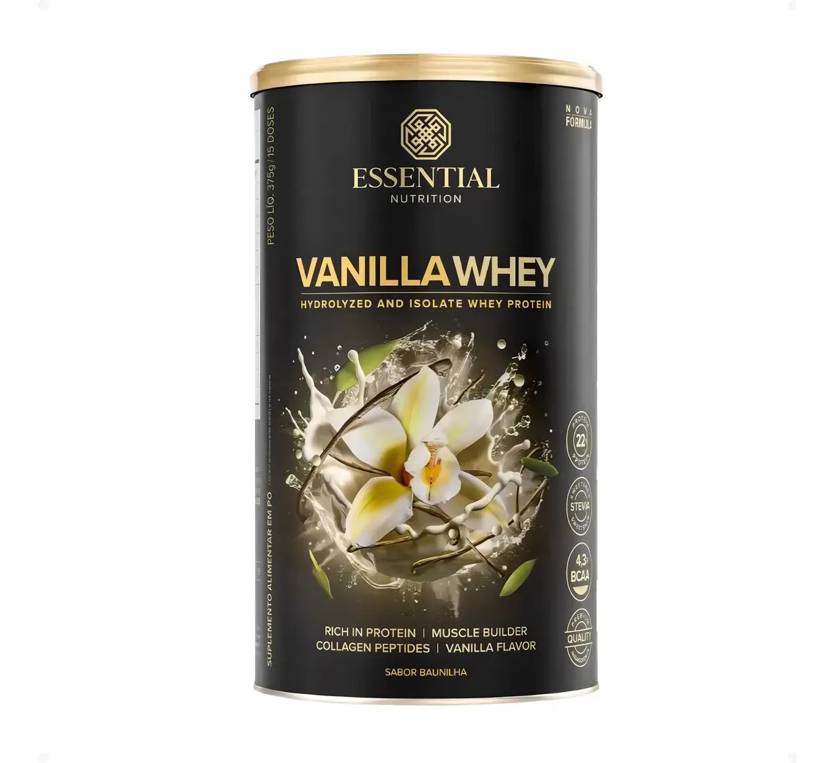 Whey Protein Hidrolisado e Isolado Sabor Baunilha 750g Essential Nutrition